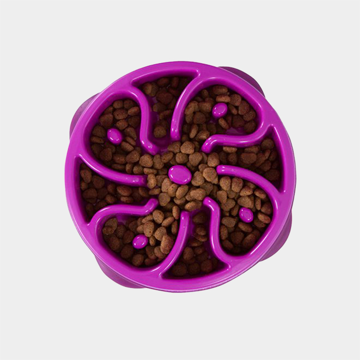 Outward Hound Fun Feeder, Slow Feeder Dog Bowl, Purple