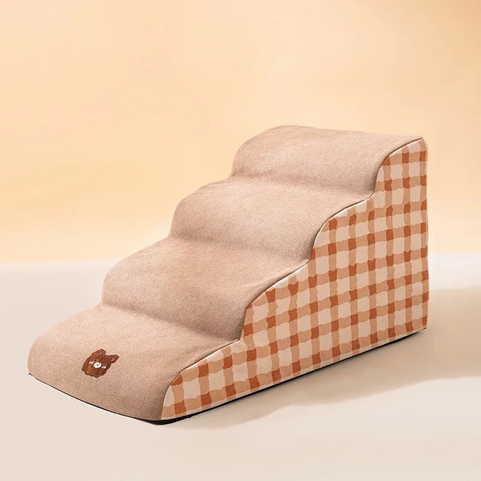 FunnyFuzzy Plain Pattern Pet Climbing Ladder Removable Dog Stairs