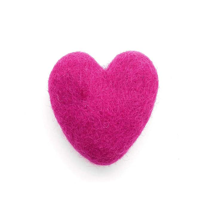 the foggy dog felt pink heart toy