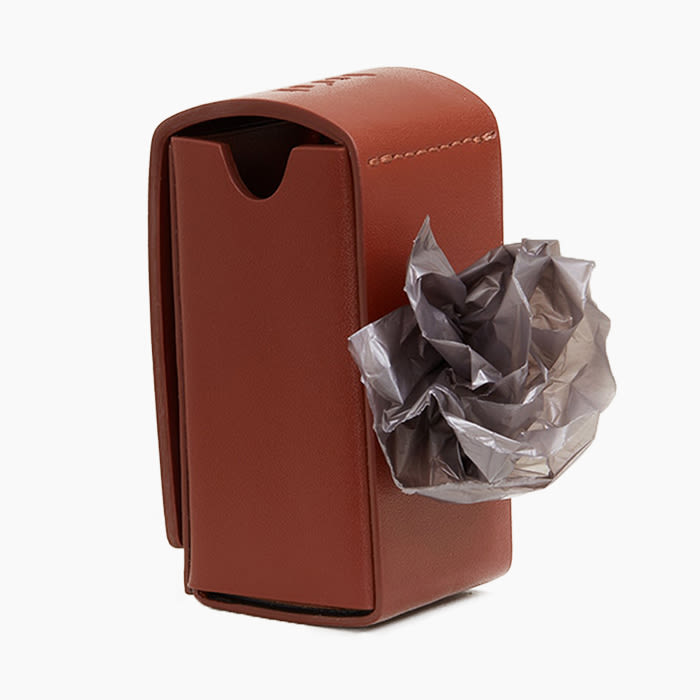 sleek brown poop bag holder