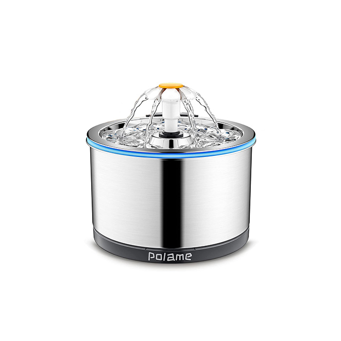 the water fountain in stainless steel