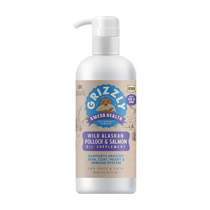rizzly Omega Health for Dogs & Cats, Wild Salmon Oil/Pollock Oil Omega-3 Blend