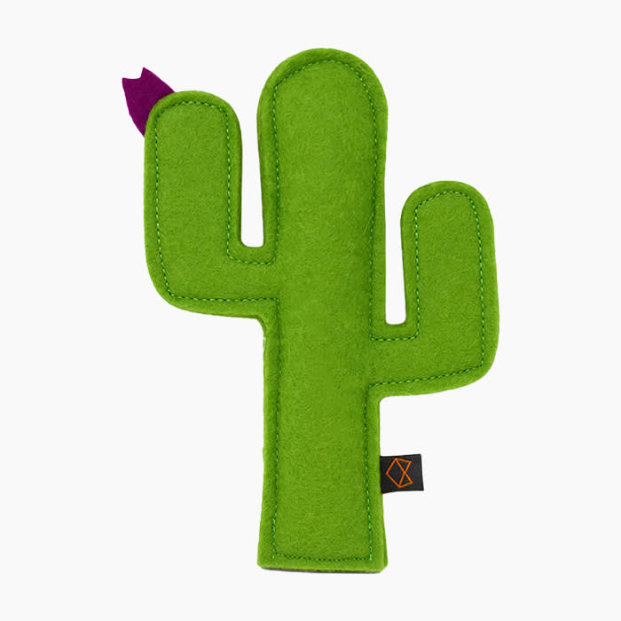 modernbeast felted green cactus cat toy