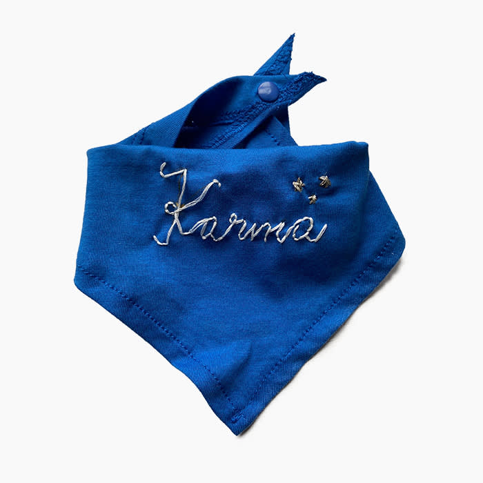 blue bandana with karma embroidery