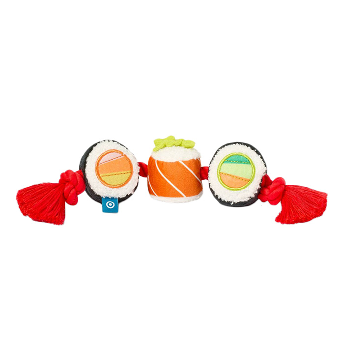 Sushi roll dog toy