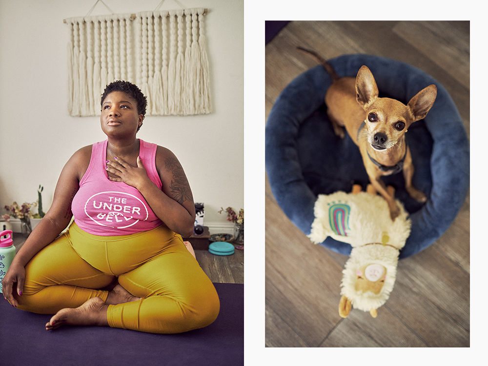 Jessamyn Stanley with her dog