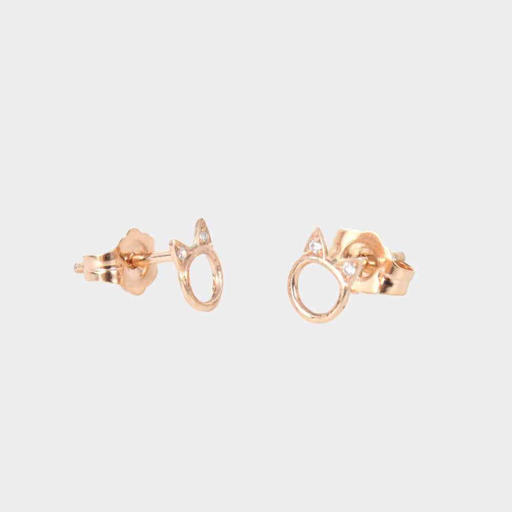 kitty ear stud earring