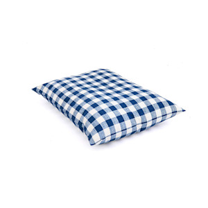 Navy Blue Gingham Check Dog Bed from the Foggy Dog
