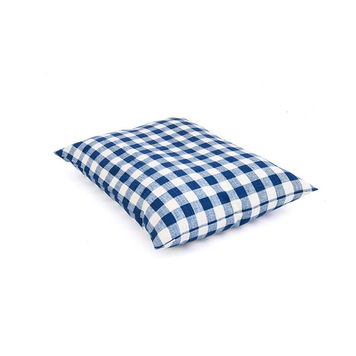 Navy Blue Gingham Check Dog Bed from the Foggy Dog 
