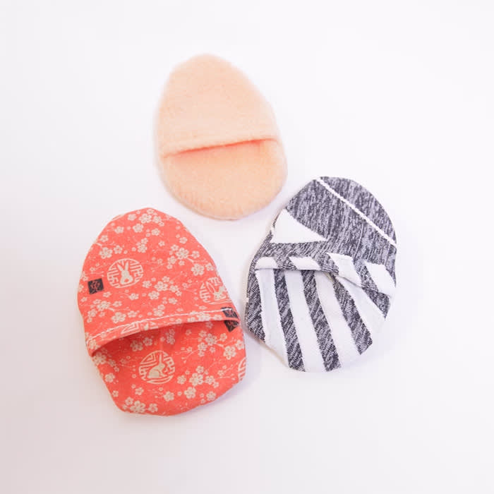 Mixed fabric egg shapes with hidden pockets