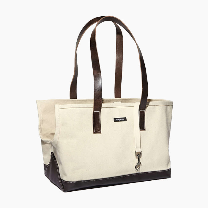 the canvas bag with dark handles