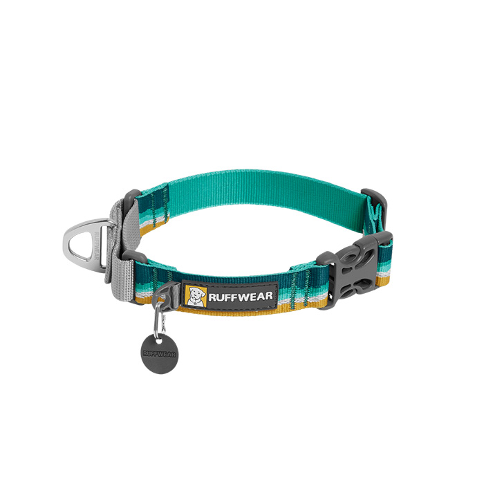 ruffwear collar in turquoise