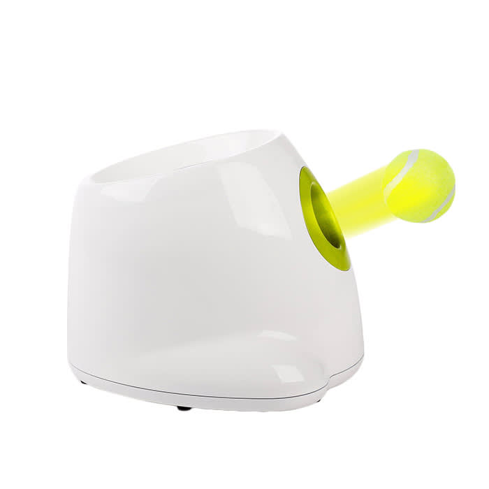 ALL FOR PAWS Automatic Dog Ball Launcher for Medium to Large Dogs, White and Green