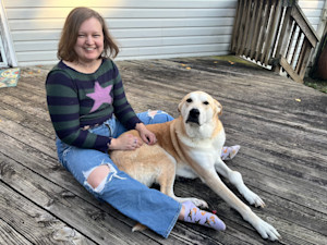 Savannah Admire with her dog Nani