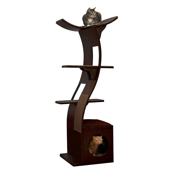 The Refined Feline Lotus 69-in Cat Tree, Espresso
