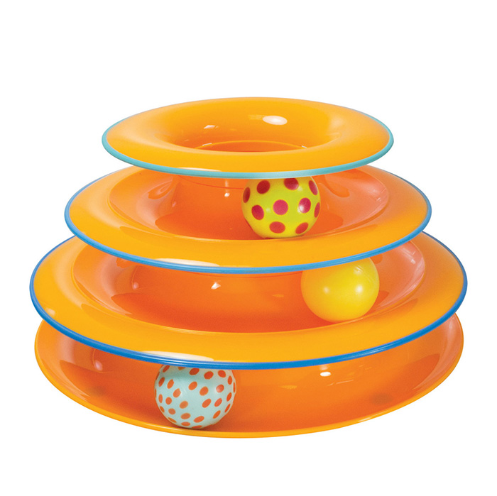 orange cat tracks interactive toy