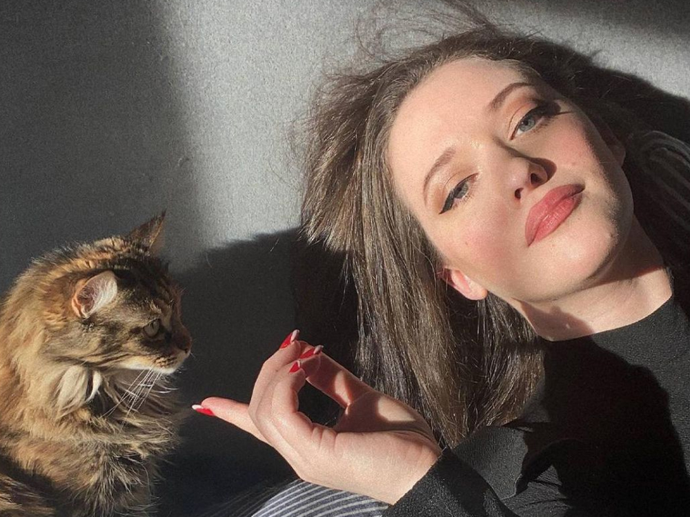 kat dennings and her cat millie