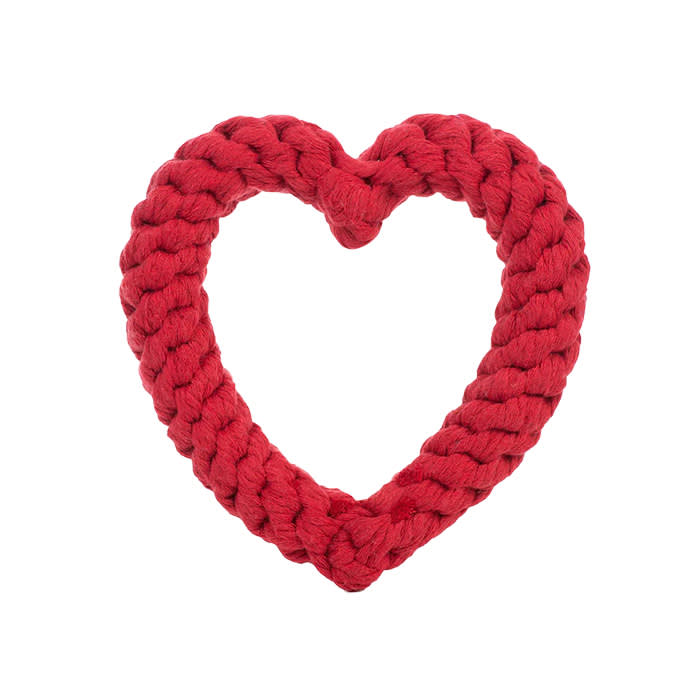 red rope heart shaped toy