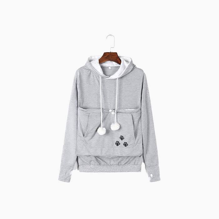 gray kangaroo pouch hoodie