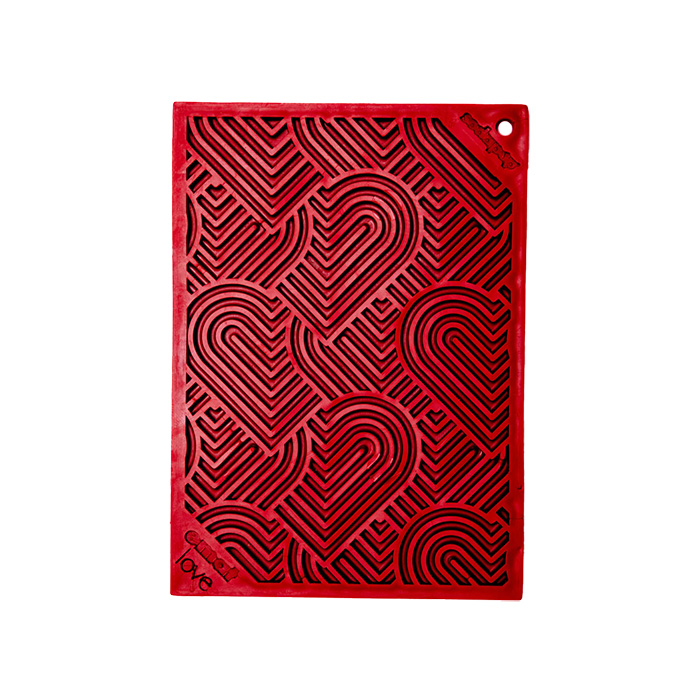 heart themed lick mat