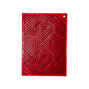 heart themed lick mat