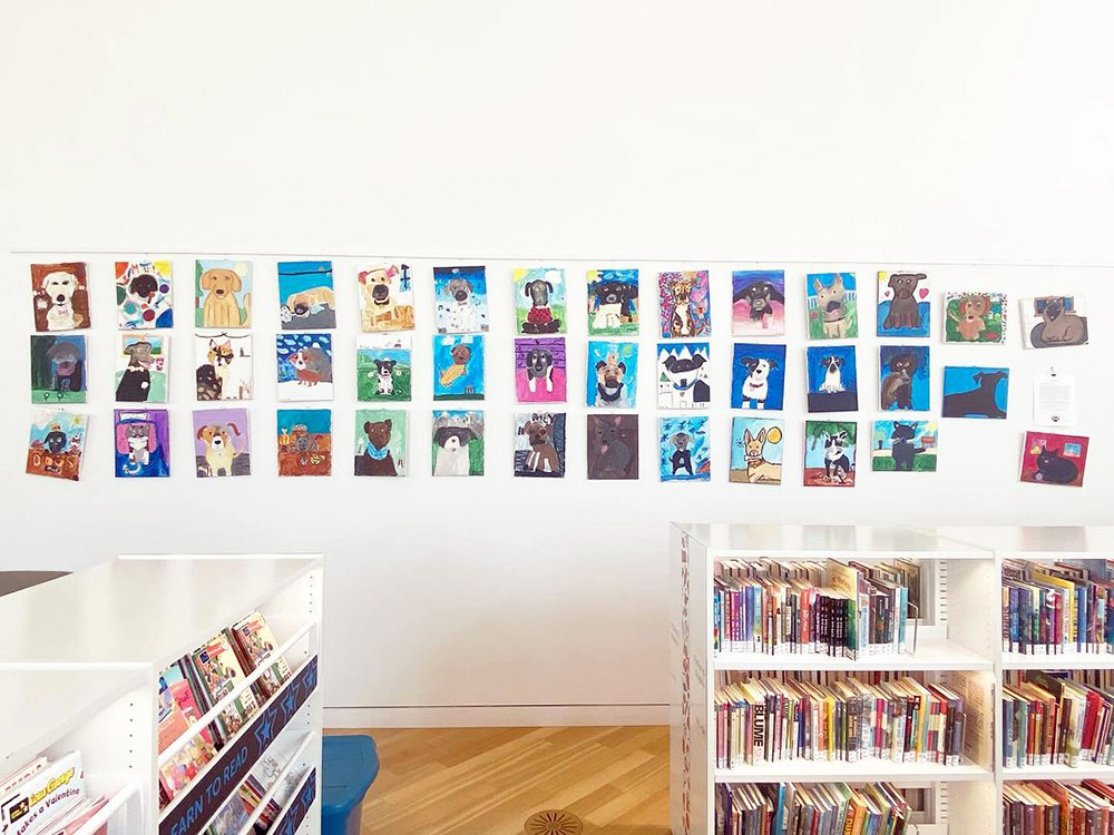 Empawthy paintings on display in gallery 