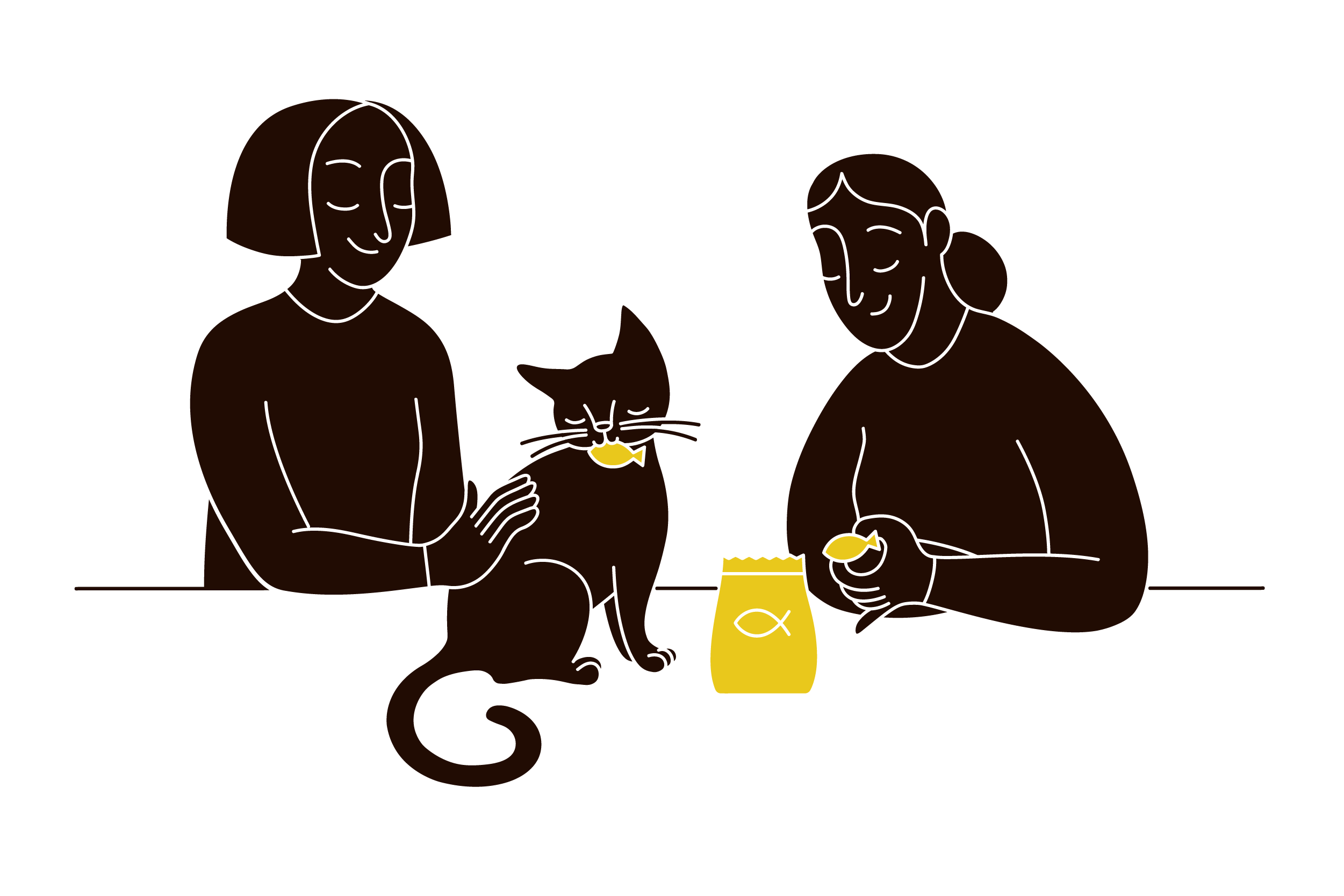 pet parents rewarding their cat after anal gland expression