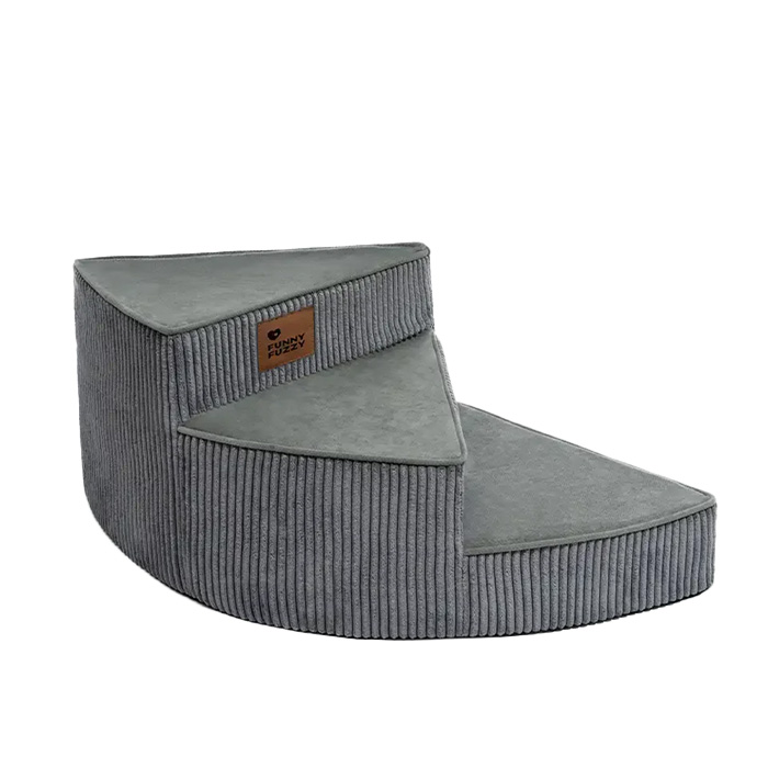FunnyFuzzy Cozy Corduroy Joint-Friendly Removable Spiral Pet Stairs