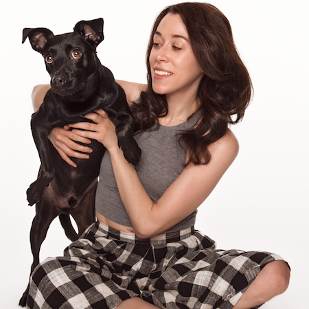 Kelly Conaboy with her dog