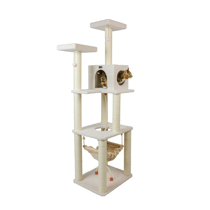 Armarkat 73-in Faux Fleece Cat Tree & Condo