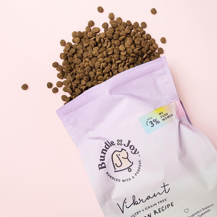 purple pouch of dog treats