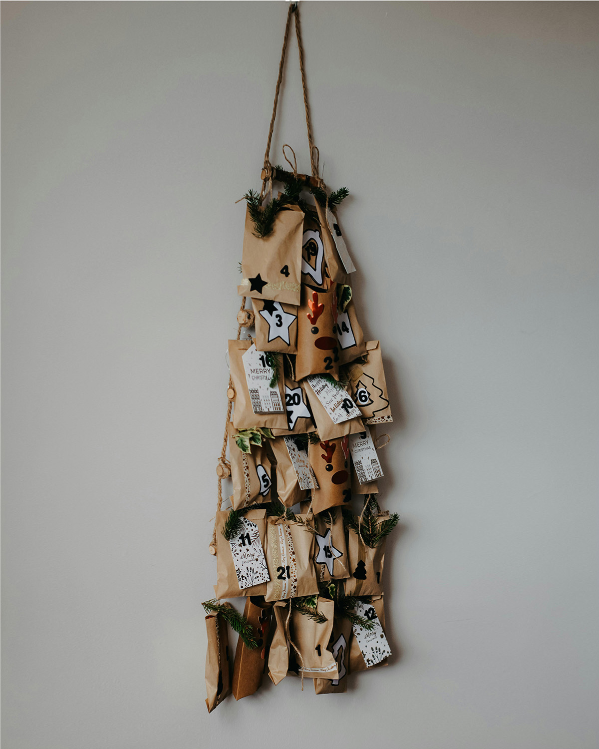 DIY hanging pet advent calendar