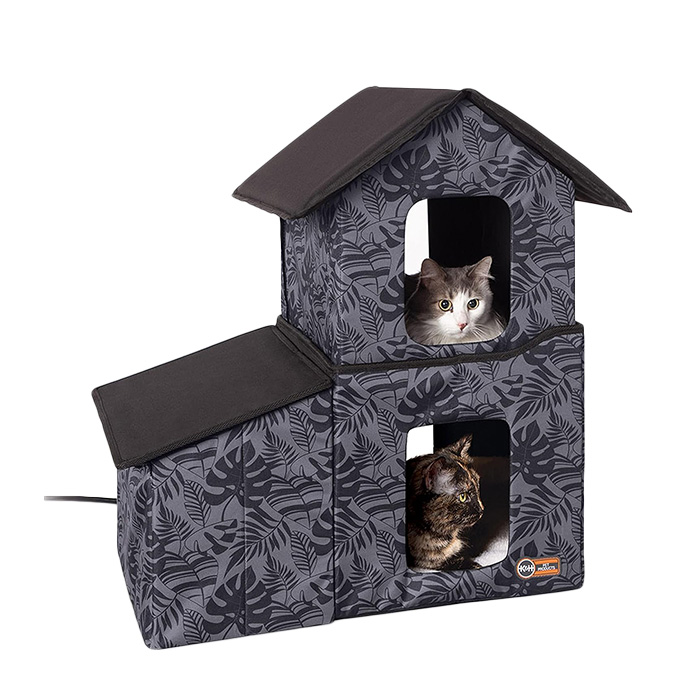 K&H Pet Products Two-Story Outdoor Kitty House with Dining Room