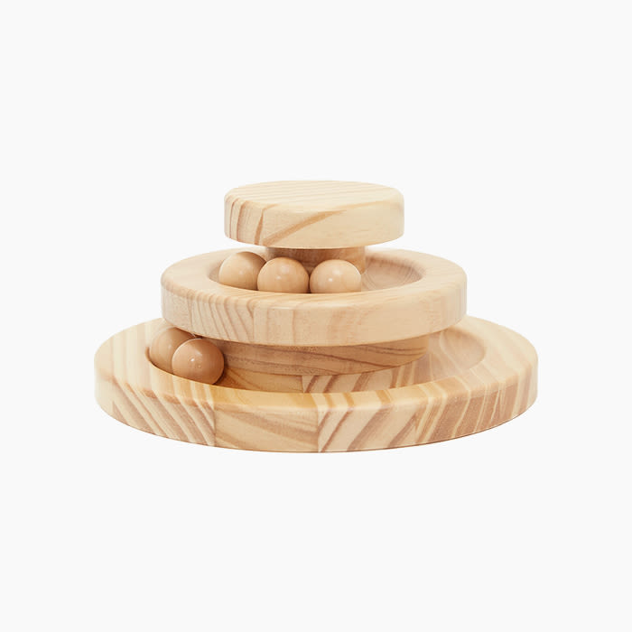 the natural wood cat toy