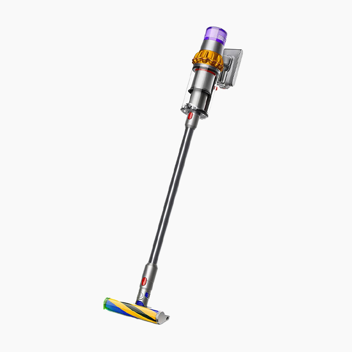 vacuum with silver handle