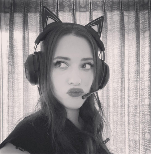 kat dennings wearing cat ears