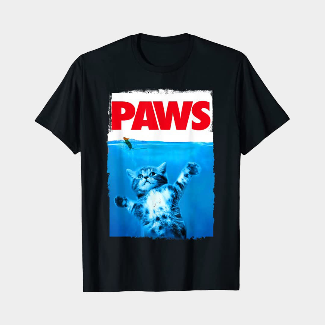 Mad Labs Tees “Paws” Cat and Mouse T-Shirt