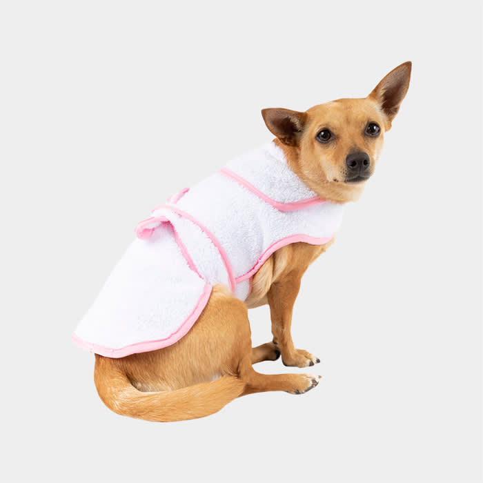 Harry Barker® Terry Cloth Small Dog Robe in Pink