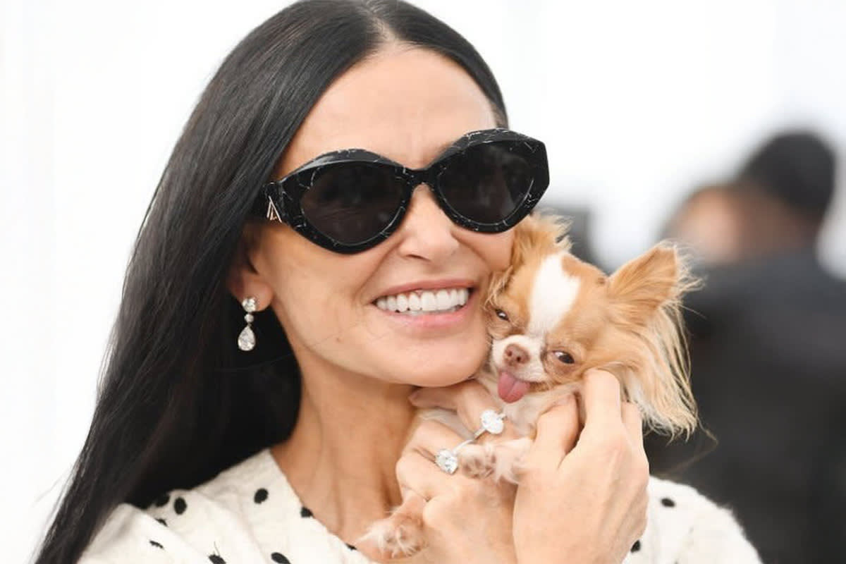 Demi Moore with her dog, Pilaf