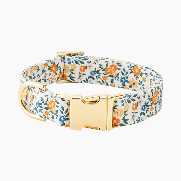 floral collar with gold hardware