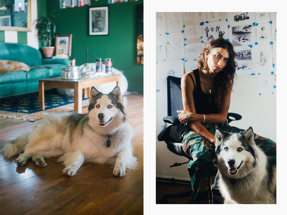 Langley Fox with her dog