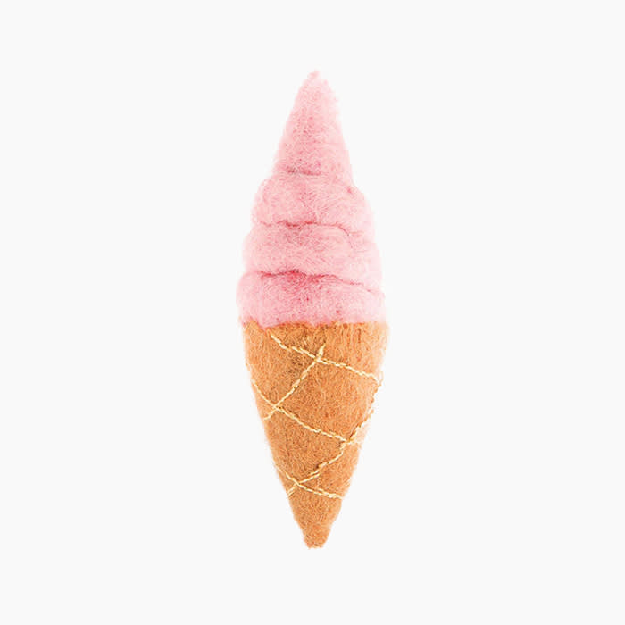 The Foggy Dog Soft Serve Ice Cream Cat Toy in pink