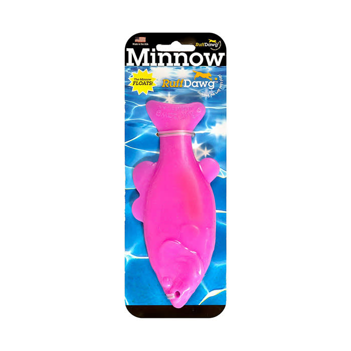 Ruff Dawg Minnow Floating Rubber Dog Toy Assorted Neon Colors
