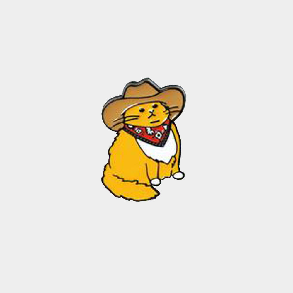 Cute Cowboy Cat Enamel Pin
