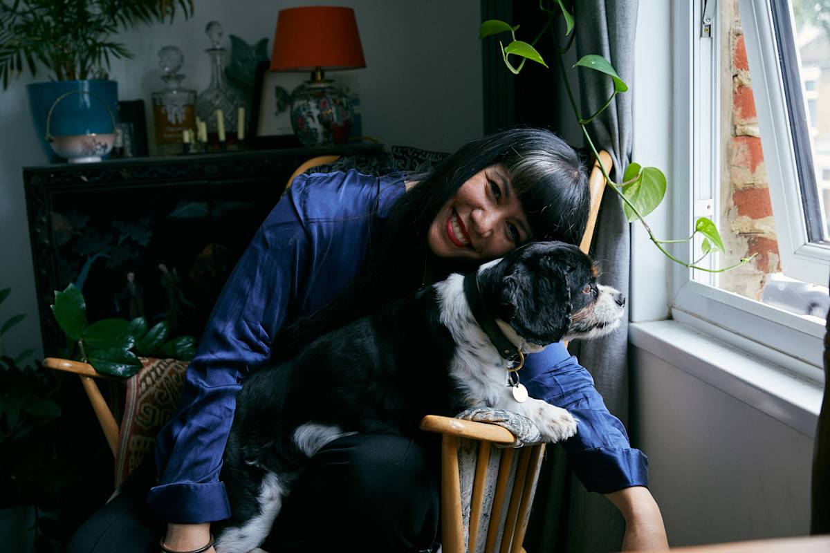 woman and dog