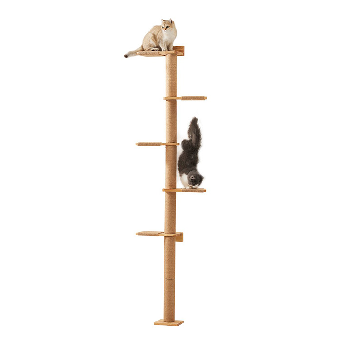 FUKUMARU 81-in Jute Rope 5-Tier Cat Tree with Scratching Posts