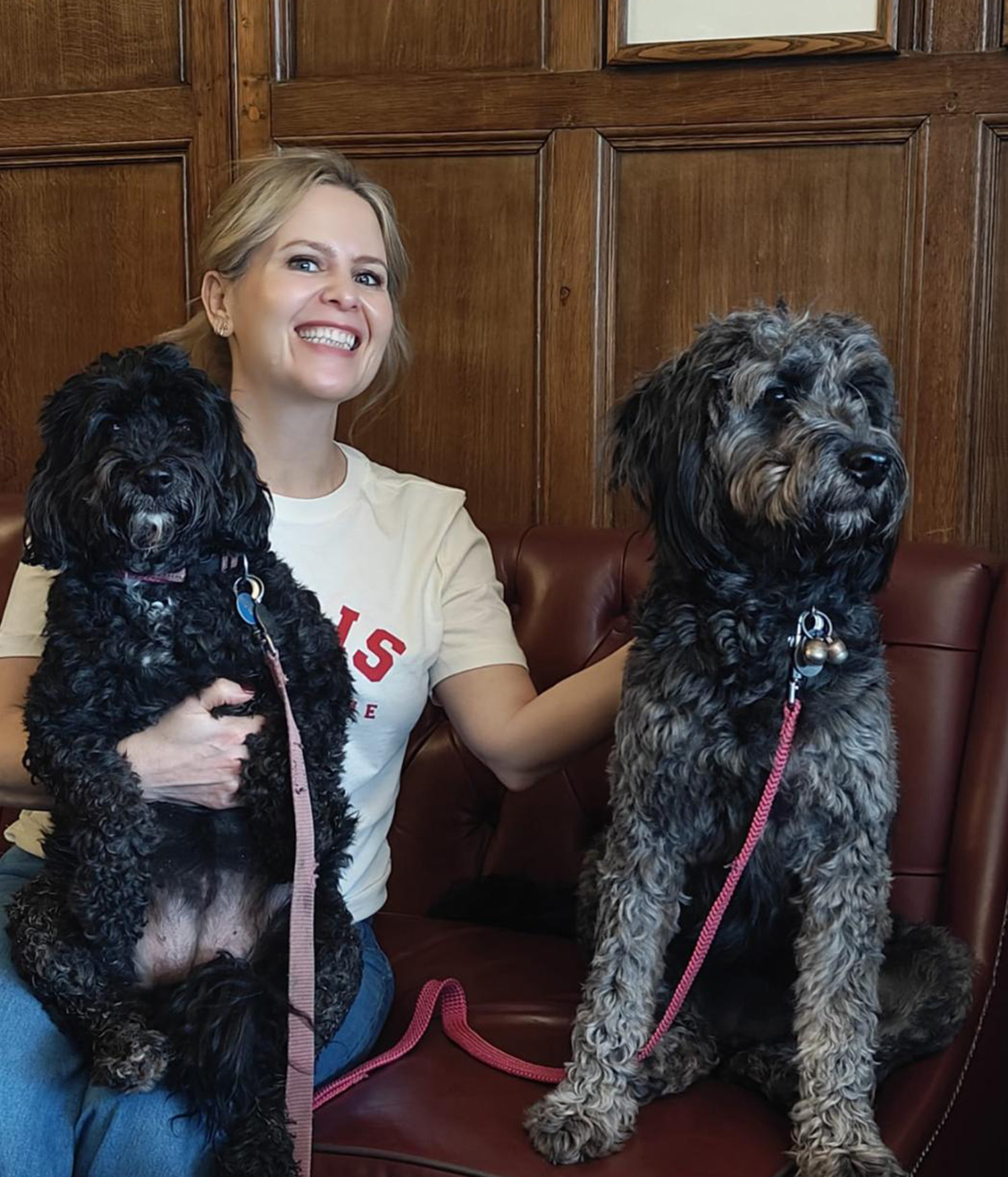 Suzanne baum with her two dogs 