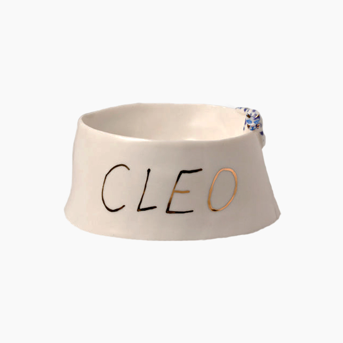 the cleo bowl with a cat on the side
