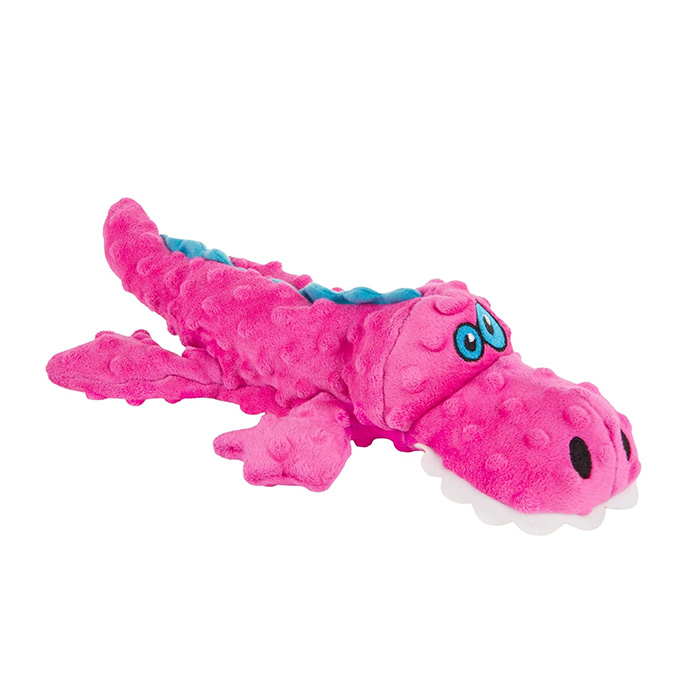 goDog Gators Squeaky Plush Dog Toy with Chew Guard Technology