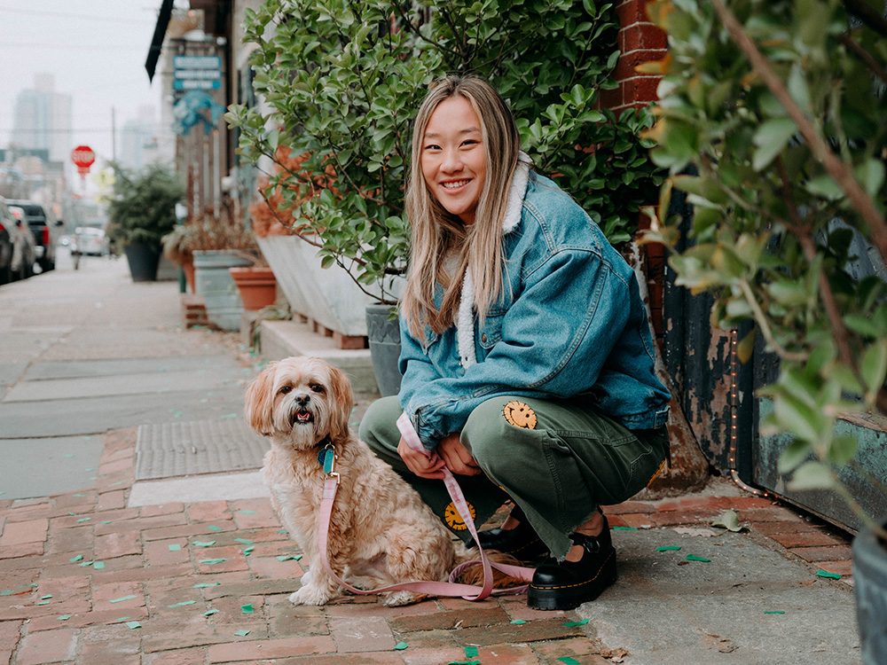 annie wu henry and her dog